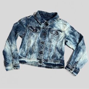 Cherokee OOAK Hand Acid Wash Denim Jean Jacket - Kids Size L 10/12 Unique